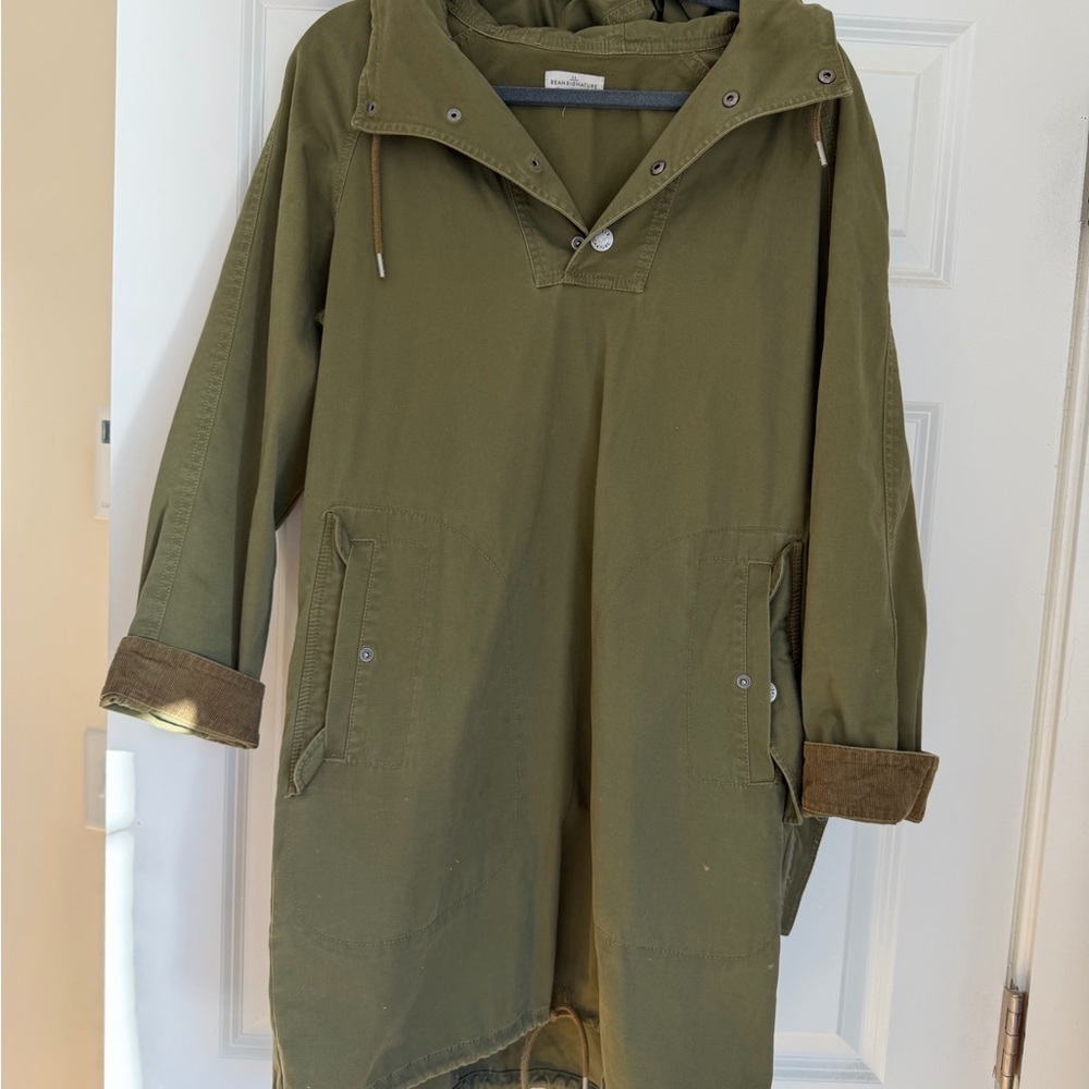 Olive Green Hooded Pullover Coat